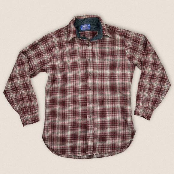 Pendleton Other - Vintage Pendleton Wool Red Gray Plaid Button Shirt Country Traditionals Medium
